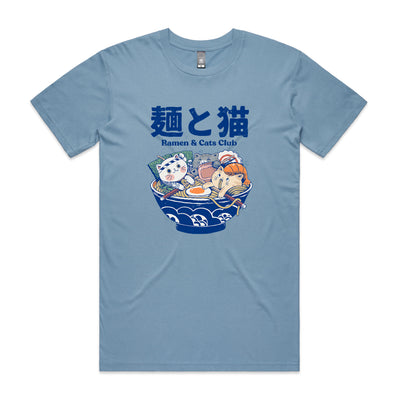 Ramen & Cats Club Tee by Lonely Kids Club. All clothing from our T-shirts to our shorts and hoodies are ethically made, and printed packed and shipped from Sydney.