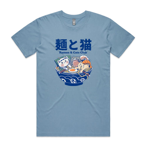 Ramen & Cats Club Tee by Lonely Kids Club. All clothing from our T-shirts to our shorts and hoodies are ethically made, and printed packed and shipped from Sydney.