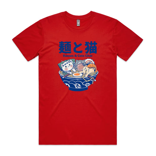 Ramen & Cats Club Tee by Lonely Kids Club. All clothing from our T-shirts to our shorts and hoodies are ethically made, and printed packed and shipped from Sydney.