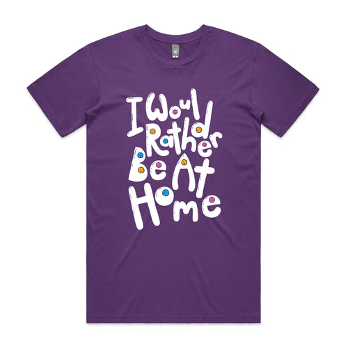 Would Rather Be At Home Tee by Lonely Kids Club. All clothing from our T-shirts to our shorts and hoodies are ethically made, and printed packed and shipped from Sydney.