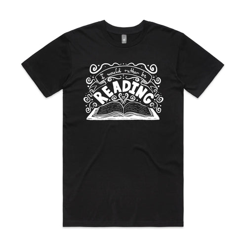 Rather Be Reading Tee by Lonely Kids Club. All clothing from our T-shirts to our shorts and hoodies are ethically made, and printed packed and shipped from Sydney.