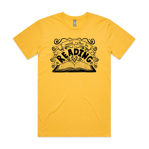 Rather Be Reading Tee by Lonely Kids Club. All clothing from our T-shirts to our shorts and hoodies are ethically made, and printed packed and shipped from Sydney.