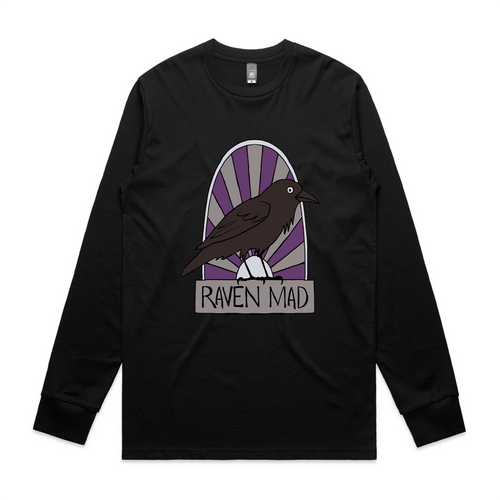 Raven Mad Tee by Lonely Kids Club. All clothing from our T-shirts to our shorts and hoodies are ethically made, and printed packed and shipped from Sydney.