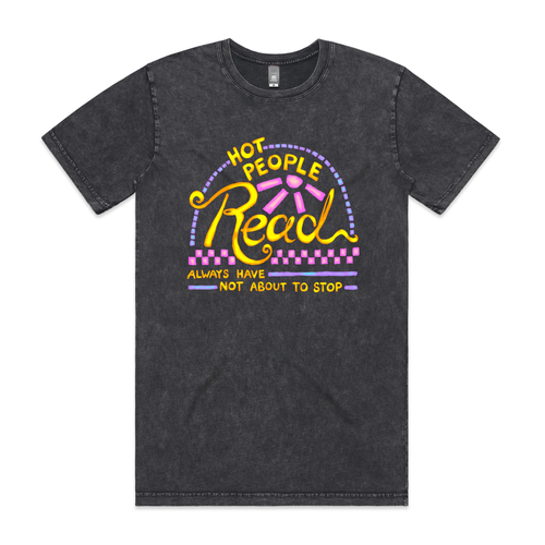 Hot People Read Tee by Lonely Kids Club. All clothing from our T-shirts to our shorts and hoodies are ethically made, and printed packed and shipped from Sydney.