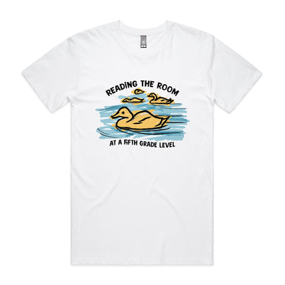 Reading The Room Tee by Lonely Kids Club. All clothing from our T-shirts to our shorts and hoodies are ethically made, and printed packed and shipped from Sydney.
