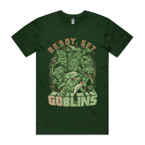 Ready Set Goblins Tee by Lonely Kids Club. All clothing from our T-shirts to our shorts and hoodies are ethically made, and printed packed and shipped from Sydney.