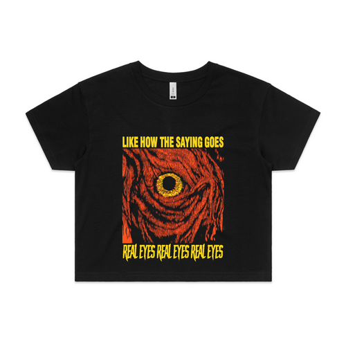Real Eyes Tee by Lonely Kids Club. All clothing from our T-shirts to our shorts and hoodies are ethically made, and printed packed and shipped from Sydney.