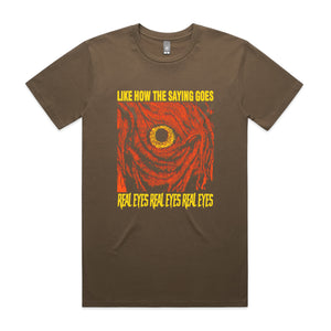 Real Eyes Tee by Lonely Kids Club. All clothing from our T-shirts to our shorts and hoodies are ethically made, and printed packed and shipped from Sydney.