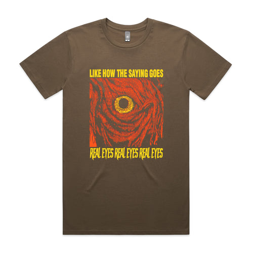 Real Eyes Tee by Lonely Kids Club. All clothing from our T-shirts to our shorts and hoodies are ethically made, and printed packed and shipped from Sydney.