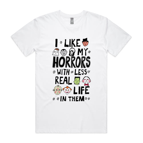 Less Real Life Tee by Lonely Kids Club. All clothing from our T-shirts to our shorts and hoodies are ethically made, and printed packed and shipped from Sydney.