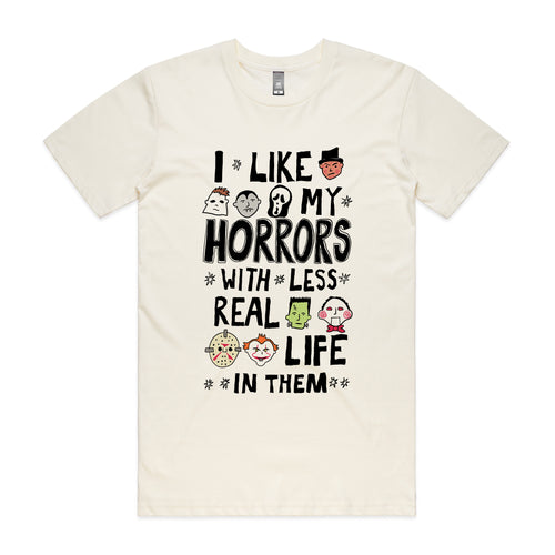 Less Real Life Tee by Lonely Kids Club. All clothing from our T-shirts to our shorts and hoodies are ethically made, and printed packed and shipped from Sydney.