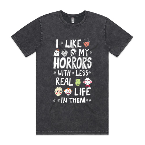 Less Real Life Tee by Lonely Kids Club. All clothing from our T-shirts to our shorts and hoodies are ethically made, and printed packed and shipped from Sydney.