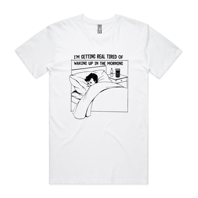 Real Tired Tee by Lonely Kids Club. All clothing from our T-shirts to our shorts and hoodies are ethically made, and printed packed and shipped from Sydney.