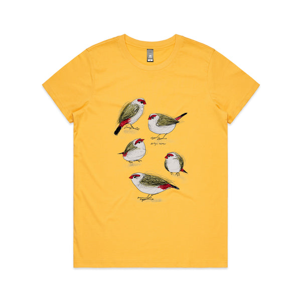 Red Browed Finches Tee