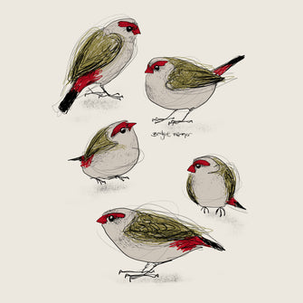 Red Browed Finches Tote