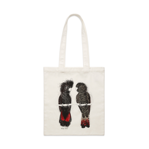 Red Tailed Black Cockatoos Tote by Lonely Kids Club. All clothing from our T-shirts to our shorts and hoodies are ethically made, and printed packed and shipped from Sydney.