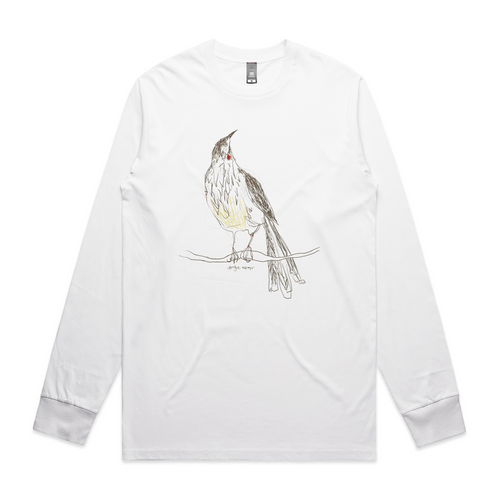 Red Wattlebird Tee by Lonely Kids Club. All clothing from our T-shirts to our shorts and hoodies are ethically made, and printed packed and shipped from Sydney.