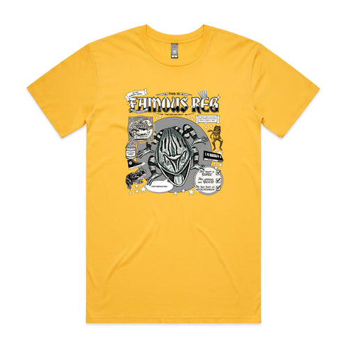 Famous Reg Tee by Lonely Kids Club. All clothing from our T-shirts to our shorts and hoodies are ethically made, and printed packed and shipped from Sydney.