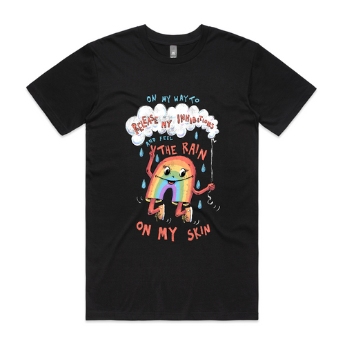 Release My Inhibitions Tee by Lonely Kids Club. All clothing from our T-shirts to our shorts and hoodies are ethically made, and printed packed and shipped from Sydney.