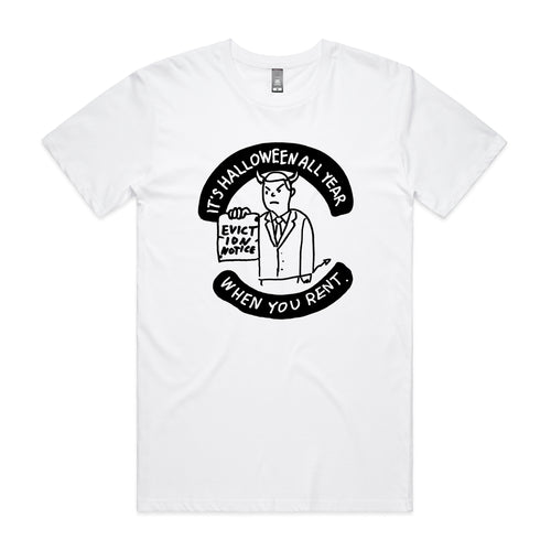 Rental Halloween Tee by Lonely Kids Club. All clothing from our T-shirts to our shorts and hoodies are ethically made, and printed packed and shipped from Sydney.
