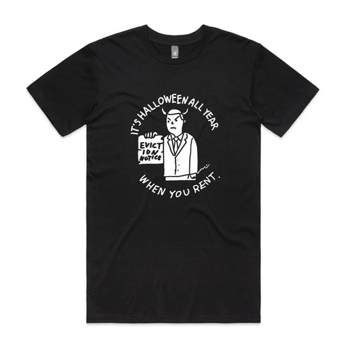Rental Halloween Tee by Lonely Kids Club. All clothing from our T-shirts to our shorts and hoodies are ethically made, and printed packed and shipped from Sydney.