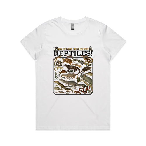 Too Many Reptiles Tee by Lonely Kids Club. All clothing from our T-shirts to our shorts and hoodies are ethically made, and printed packed and shipped from Sydney.