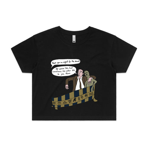 Respect For The Dead Tee by Lonely Kids Club. All clothing from our T-shirts to our shorts and hoodies are ethically made, and printed packed and shipped from Sydney.