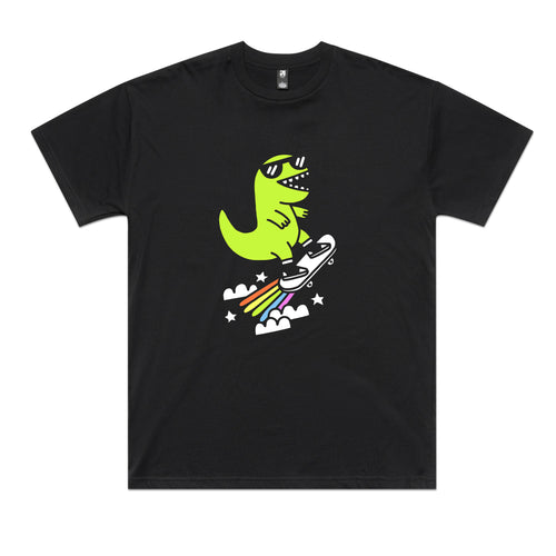 Rad Rex Tee by Lonely Kids Club. All clothing from our T-shirts to our shorts and hoodies are ethically made, and printed packed and shipped from Sydney.