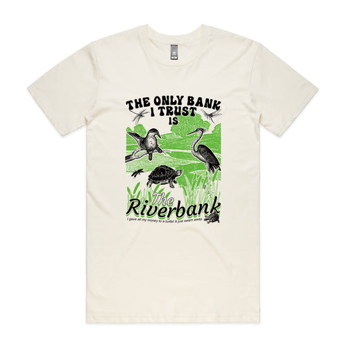 Riverbank Tee by Lonely Kids Club. All clothing from our T-shirts to our shorts and hoodies are ethically made, and printed packed and shipped from Sydney.