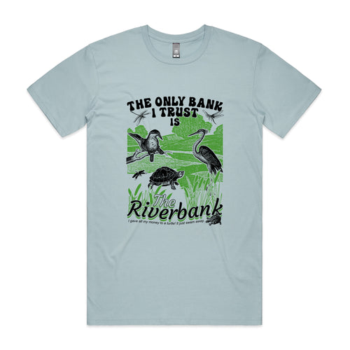 Riverbank Tee by Lonely Kids Club. All clothing from our T-shirts to our shorts and hoodies are ethically made, and printed packed and shipped from Sydney.