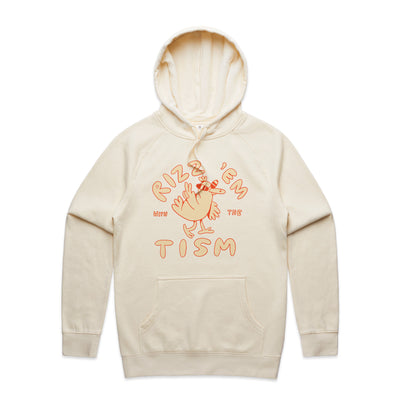 Rizz 'Em With The 'Tism Hoodie by Lonely Kids Club. All clothing from our T-shirts to our shorts and hoodies are ethically made, and printed packed and shipped from Sydney.