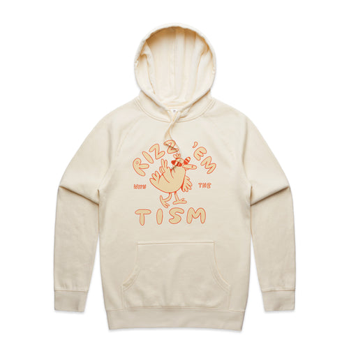 Rizz 'Em With The 'Tism Hoodie by Lonely Kids Club. All clothing from our T-shirts to our shorts and hoodies are ethically made, and printed packed and shipped from Sydney.