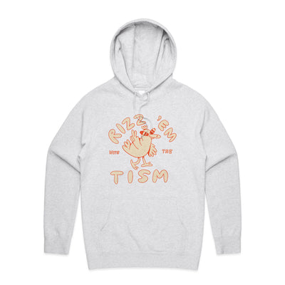 Rizz 'Em With The 'Tism Hoodie by Lonely Kids Club. All clothing from our T-shirts to our shorts and hoodies are ethically made, and printed packed and shipped from Sydney.