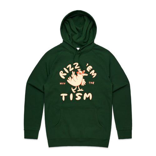 Rizz 'Em With The 'Tism Hoodie by Lonely Kids Club. All clothing from our T-shirts to our shorts and hoodies are ethically made, and printed packed and shipped from Sydney.