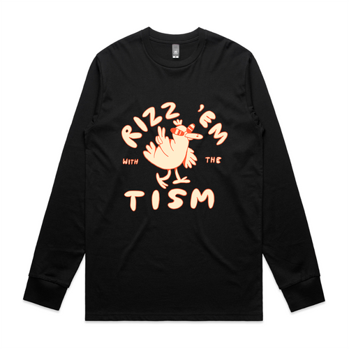 Rizz 'Em With The 'Tism Tee by Lonely Kids Club. All clothing from our T-shirts to our shorts and hoodies are ethically made, and printed packed and shipped from Sydney.
