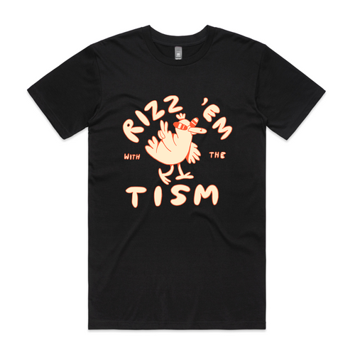 Rizz 'Em With The 'Tism Tee by Lonely Kids Club. All clothing from our T-shirts to our shorts and hoodies are ethically made, and printed packed and shipped from Sydney.