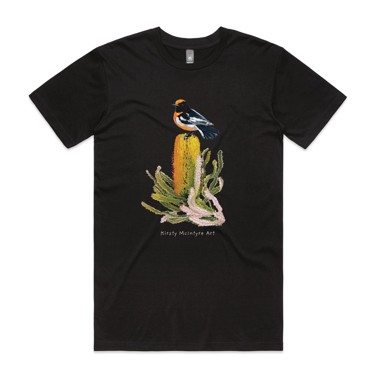Black unisex t-shirt with Red Robin graphic by Lonely Kids Club