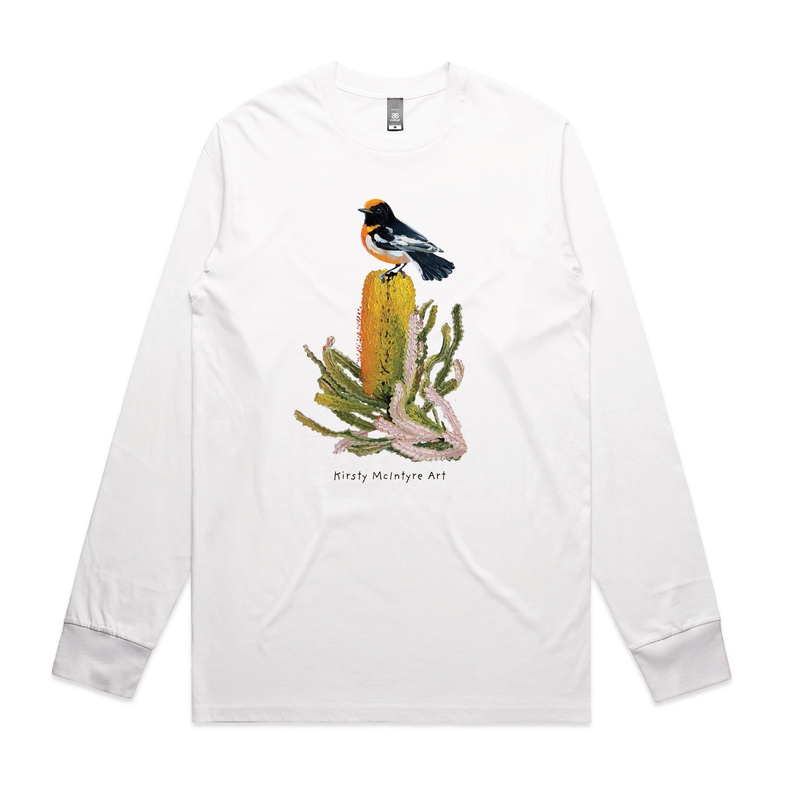 White long sleeve t-shirt with Red Robin graphic by Lonely Kids Club