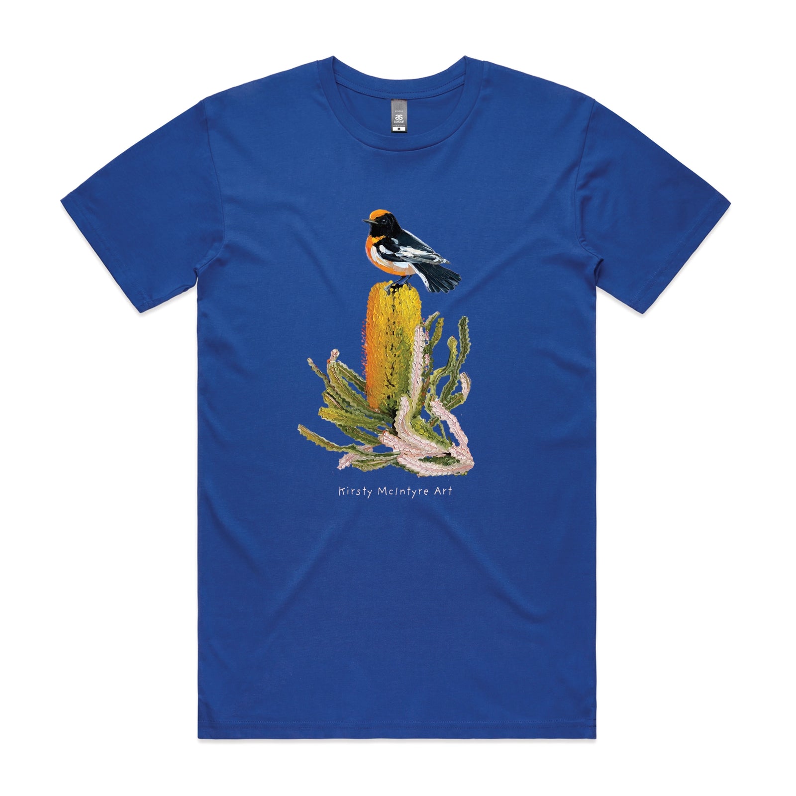 Royal Blue unisex t-shirt with Red Robin graphic by Lonely Kids Club