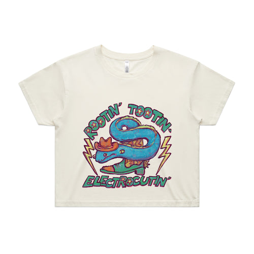 Rootin' Tootin' Electrocutin' Tee by Lonely Kids Club. All clothing from our T-shirts to our shorts and hoodies are ethically made, and printed packed and shipped from Sydney.
