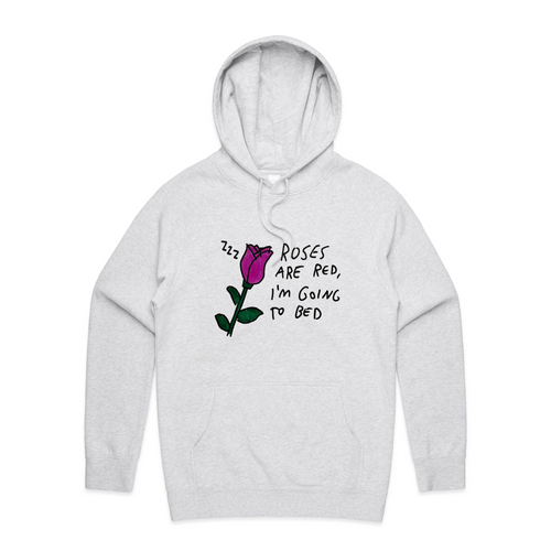 Roses Are Red Hoodie by Lonely Kids Club. All clothing from our T-shirts to our shorts and hoodies are ethically made, and printed packed and shipped from Sydney.