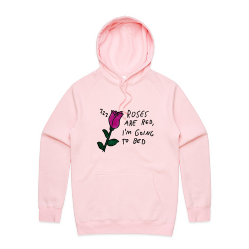Roses Are Red Hoodie by Lonely Kids Club. All clothing from our T-shirts to our shorts and hoodies are ethically made, and printed packed and shipped from Sydney.