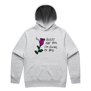 Roses Are Red Hoodie by Lonely Kids Club. All clothing from our T-shirts to our shorts and hoodies are ethically made, and printed packed and shipped from Sydney.