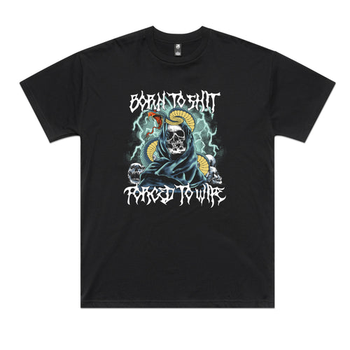 Born To Shit Tee by Lonely Kids Club. All clothing from our T-shirts to our shorts and hoodies are ethically made, and printed packed and shipped from Sydney.