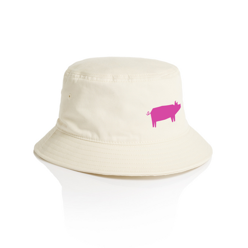 Slush Pig Bucket Hat by Lonely Kids Club. All clothing from our T-shirts to our shorts and hoodies are ethically made, and printed packed and shipped from Sydney.