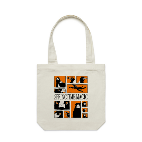 Springtime Magic Tote by Lonely Kids Club. All clothing from our T-shirts to our shorts and hoodies are ethically made, and printed packed and shipped from Sydney.