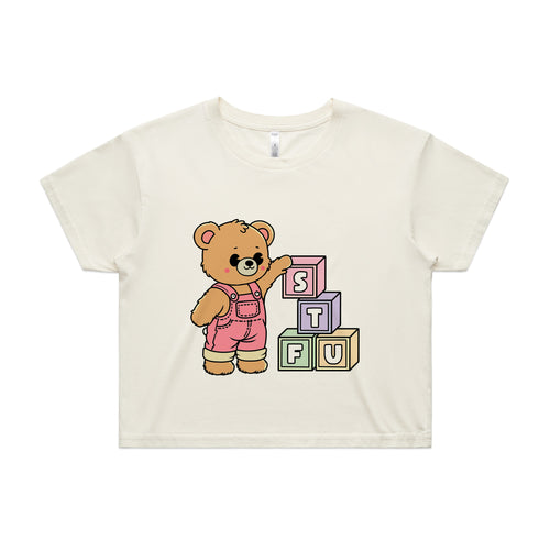 STFU Blocks Tee by Lonely Kids Club. All clothing from our T-shirts to our shorts and hoodies are ethically made, and printed packed and shipped from Sydney.
