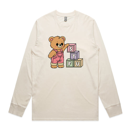 STFU Blocks Tee by Lonely Kids Club. All clothing from our T-shirts to our shorts and hoodies are ethically made, and printed packed and shipped from Sydney.