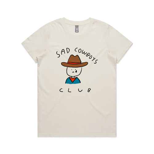 Sad Cowboys Club Tee by Lonely Kids Club. All clothing from our T-shirts to our shorts and hoodies are ethically made, and printed packed and shipped from Sydney.