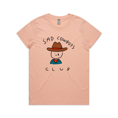 Sad Cowboys Club Tee by Lonely Kids Club. All clothing from our T-shirts to our shorts and hoodies are ethically made, and printed packed and shipped from Sydney.